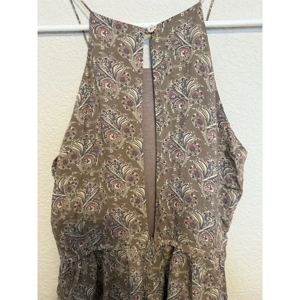 Forever 21 Brown Paisley Print Sleeveless Jump Suit XS Casual‎